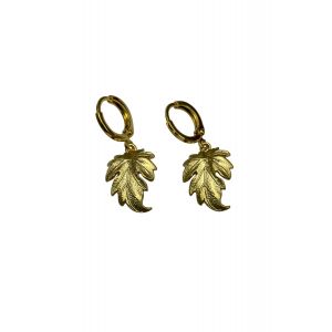Ivy Leaf Huggie Hoop Earrings