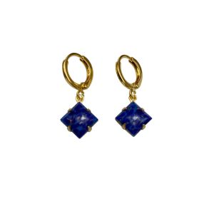 Vintage Lapis Blue Matrix Earrings