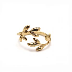 Gold Leafy Branch Ring