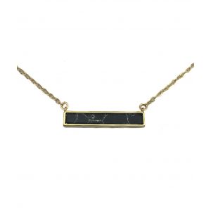 Black Marble Bar Necklace