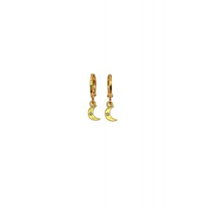 Crescent Moon Huggie Hoop Earrings