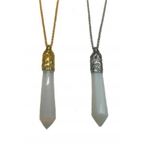 Polished Opal Pendulum Long Chain Pendant