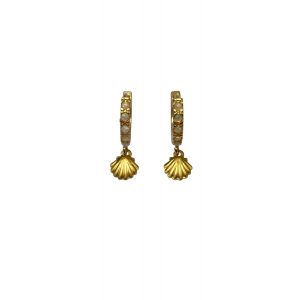 Shell & Opal Huggie Hoop Earrings