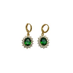 Crystal Jewel Huggie Hoop Earrings