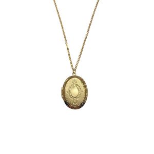 Oval Locket Long Chain Pendant