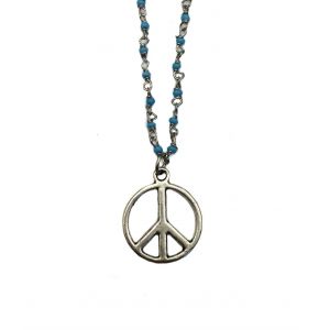 Peace Rosary Chain Long Necklace