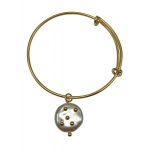Pearl Charm Bangle Bracelet