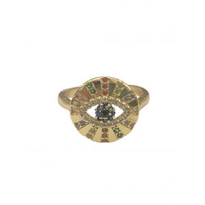 Rainbow Crystal Eye Ring