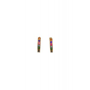 Rainbow Crystal Hoop Earrings