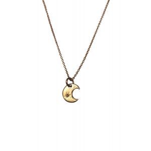 Rose Gold Vermeil Moon Necklace