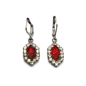 Ruby Red & Crystal Earrings