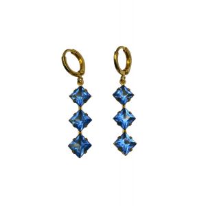 Vintage Jewel Drop Huggie Hoop Earrings