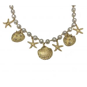 Gold Shell & Starfish Pearl Necklace LIMITED EDITION
