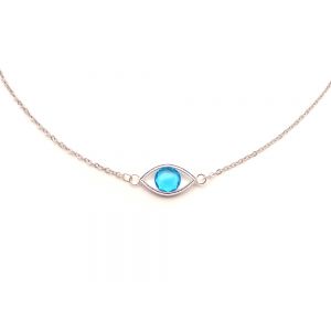Silver Blue Eye Necklace