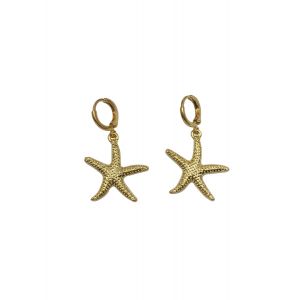 Gold Starfish Huggie Hoop Earrings