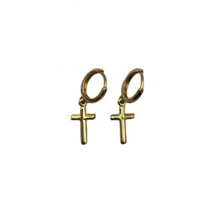 Simple Cross Huggie Hoop Earrings