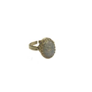 Vintage White Pinfire Opal Ring 